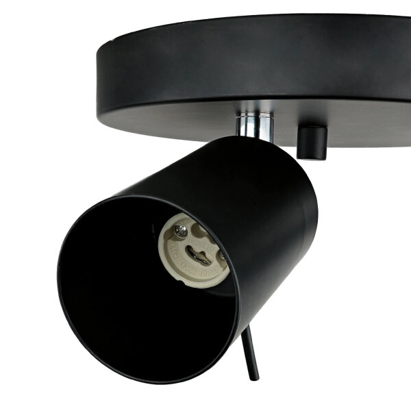 Deckenstrahler 3-flammig Schwarz Metall Ø 20 cm GU10