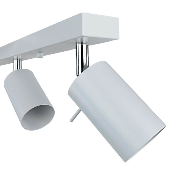 Deckenstrahler Metall 4-flammig 80 cm länglich GU10 Weiß
