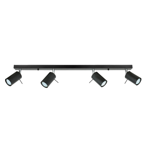 Deckenstrahler 4-flammig GU10 80 cm lang Schwarz Metall