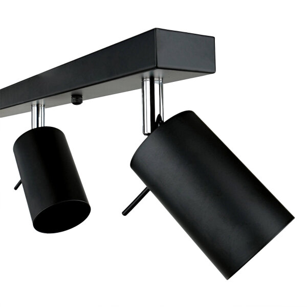 Deckenstrahler 4-flammig GU10 80 cm lang Schwarz Metall
