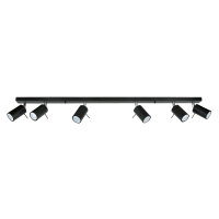 Deckenstrahler Schwarz Metall 6-flammig 118 cm schwenkbar