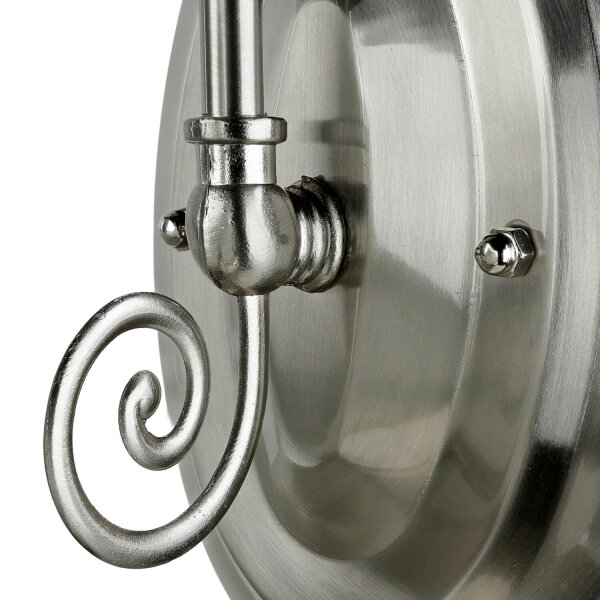 Jugendstil Wandleuchte E27 mit Glasschirm Silbern