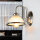 Jugendstil Wandleuchte E27 mit Glasschirm Silbern