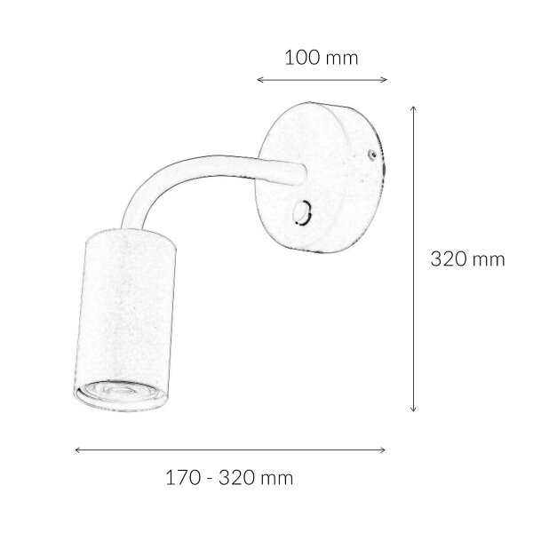 Wandlampe mit Schalter Weiß verstellbar Lesearm GU10