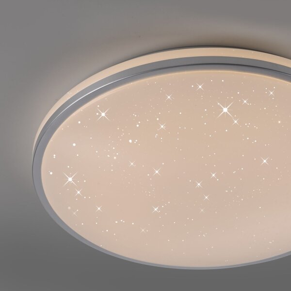 Romantische LED Deckenlampe Nachthimmel Silber dimmbar
