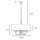 Pendelleuchte Metall Stoff D: 60 cm in Messing Weiß 6x E14