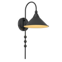 Wandlampe innen Schwarz 50 cm hoch Metall E27 JORUND