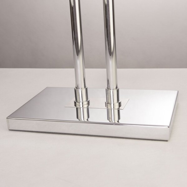 Stehlampe Stoff Metall 150 cm hoch Chrom Weiß Modern E27