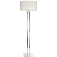 Stehlampe Stoff Metall 150 cm hoch Chrom Weiß...