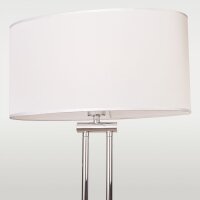 Stehlampe Stoff Metall 150 cm hoch Chrom Weiß...