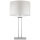 Tischlampe Stoff Metall E27 60 cm Chrom Weiß Modern