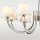 Kronleuchter Metall Stoff 92 cm breit Nickel Weiß E14 Modern