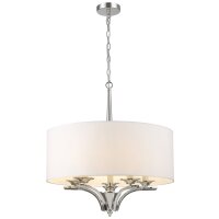 Hängelampe rund D: 60 cm Nickel Weiß E14...