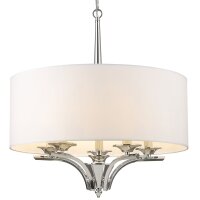Hängelampe rund D: 60 cm Nickel Weiß E14...