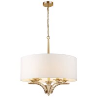 Hängelampe Stoff Metall D: 60 cm rund in Gold...