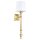 Wandlampe Metall Stoff E27 H: 54 cm in Messing Weiß Rustikal