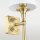 Wandlampe Metall Stoff E27 H: 54 cm in Messing Weiß Rustikal