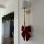 Wandlampe Metall Stoff E27 H: 54 cm in Messing Weiß Rustikal