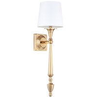 Wandlampe Gold Weiß 54 cm hoch Metall Stoff E27...