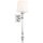 Wandlampe E27 54 cm hoch Nickel Weiß Rustikal Stoff Metall