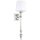 Wandlampe E27 54 cm hoch Nickel Weiß Rustikal Stoff Metall