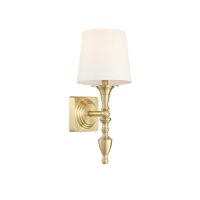 Wandlampe Messing Weiß E27 Rustikal Metall Stoff...