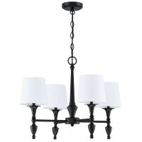 Kronleuchter Stoff Metall 61 cm breit Schwarz Weiß...