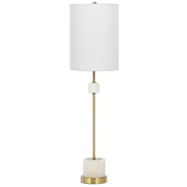 Tischlampe Stoff Metall Alabaster 77,5 cm hoch E27 ORISTA