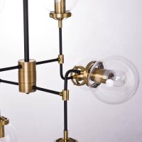 Hängelampe Metall Glas B: 78 cm 8x E27 Kugelschirm