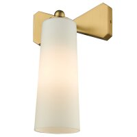 Wandleuchte E27 Metall Glas 31,5 cm hoch in Messing...