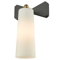 Wandleuchte Glas Metall E27 H: 31,5 cm in Schwarz...