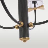 Kronleuchter Metall Stoff 53 cm breit in Schwarz...