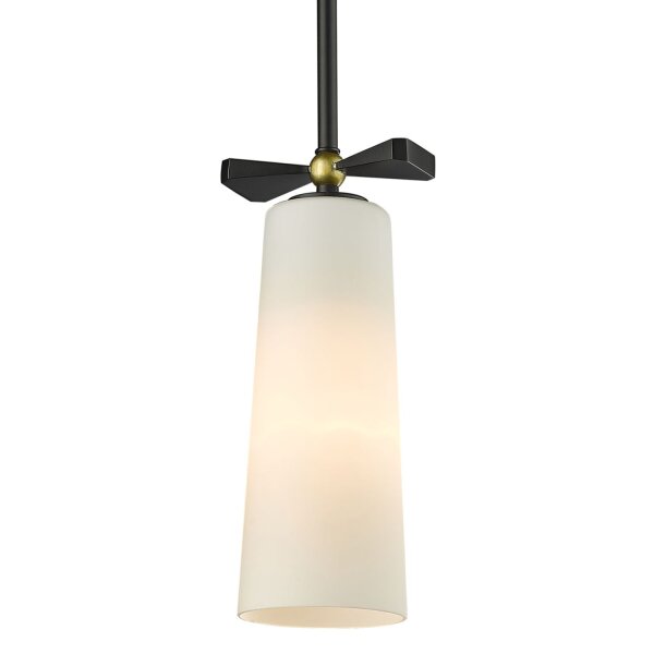 Hängelampe Metall Glas B: 10cm H: max. 163cm Schwarz Weiß