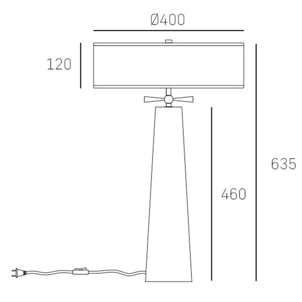 Beistelllampe Marmor Stoff Metall 63,5 cm hoch für 2x E27