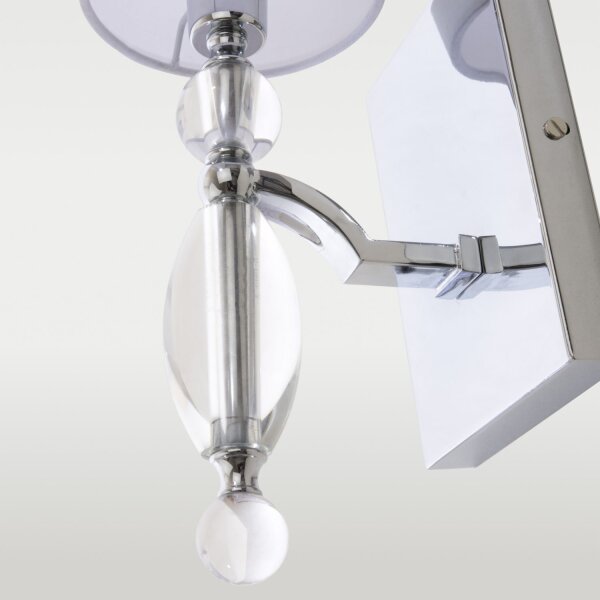 Wandlampe Stoff Metall H: 39,2 cm Chrom Weiß E14