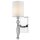 Wandlampe Stoff Metall H: 39,2 cm Chrom Weiß E14