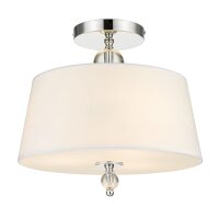 Deckenleuchte rund D: 40 cm Chrom Weiß 3x E14...