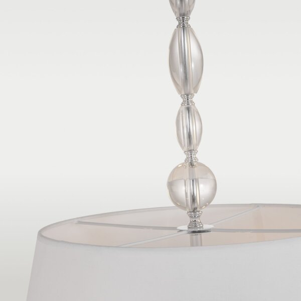 Pendelleuchte rund Ø 50 cm Chrom Weiß 4x E27 Metall Stoff