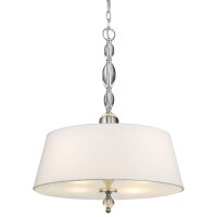 Pendelleuchte rund Ø 50 cm Chrom Weiß 4x E27...