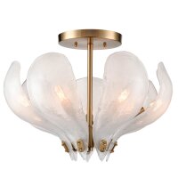 Design Deckenleuchte Glas Metall 53 cm breit in Messing...