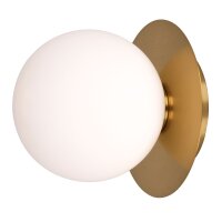 Wandlampe rund &Oslash; 15 cm Retro in Messing Wei&szlig;...