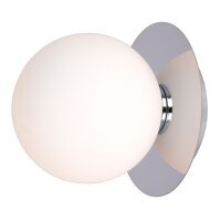 Wandlampe Chrom Wei&szlig; rund &Oslash; 15 cm Glas...