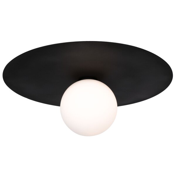 Deckenlampe Kugelschirm Glas Metall rund D: 45 cm G9