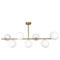 H&auml;ngelampe 110 cm lang Metall Glas G9 Messing...