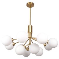 H&auml;ngelampe Messing Wei&szlig; B: 90 cm aus Metall...
