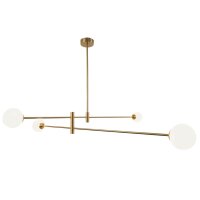 Pendelleuchte Messing Wei&szlig; 140 cm lang H: max. 81 cm