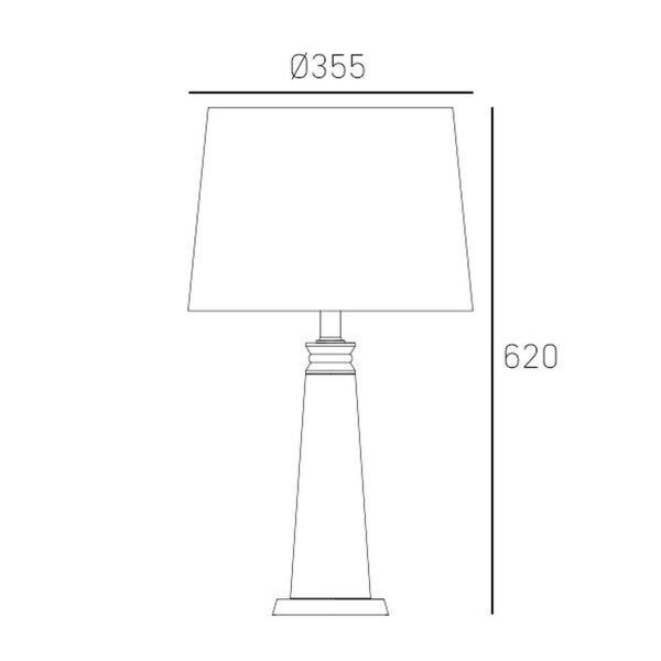Beistelllampe Glas Metall Stoff E27 Silber Grau 62 cm