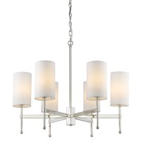 Kronleuchter mit Schirm Metall Stoff B: 70 cm E14 Nickel...