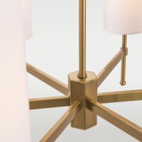 Kronleuchter Messing Weiß E14 B: 70 cm Metall Stoff...