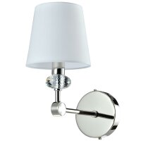 Wandleuchte Stoff Metall E14 30 cm hoch Nickel Weiß